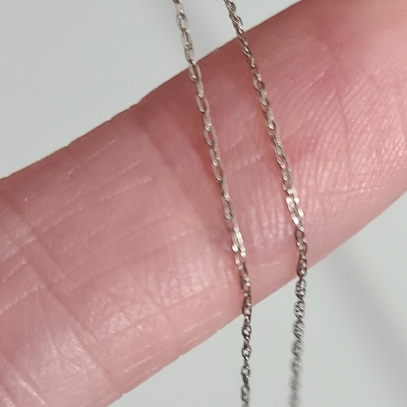 10k WHT gold 18" necklace natural pearl pendant 6.8 mm dainty chain vtg estate - Picture 7 of 7